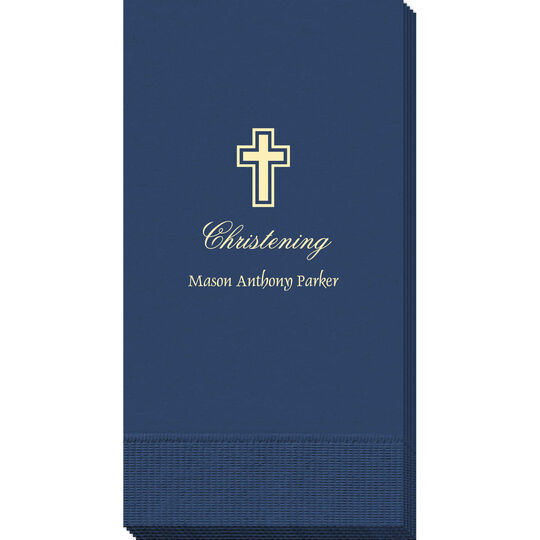 Outlined Cross Guest Towels